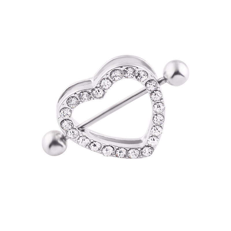 Nipple Shield Heart Rings Stainless Steel Body Piercing Jewelry