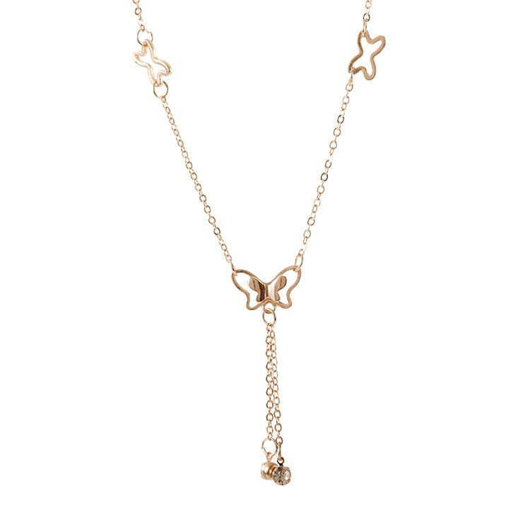 Fashion Ankle Bracelet For Women Rose Gold Butterfly Foot Chain Adjustable Jewelry