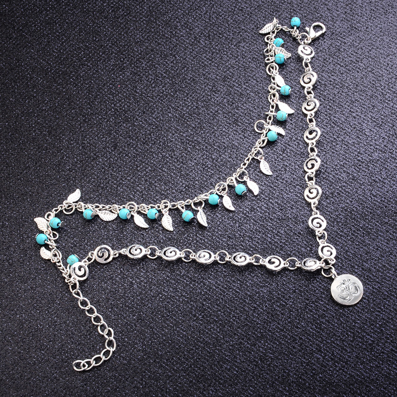 Boho Lotus Alloy Pendant Beach Anklet Foot Charm Jewelry Gifts Women