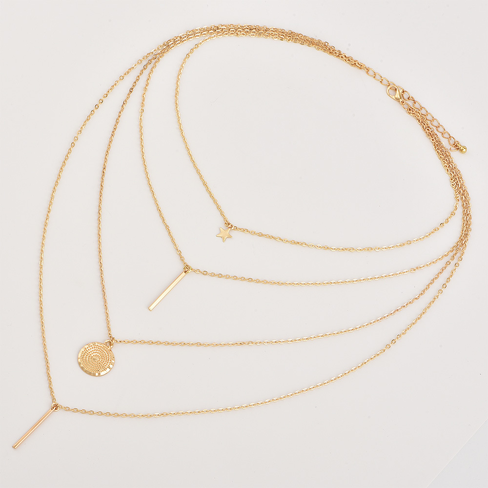 Multi-Layer Necklace Choker with Long Chain for Women and Girls