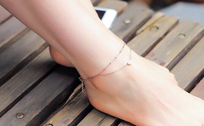 Gold Alloy Star Anklet for women