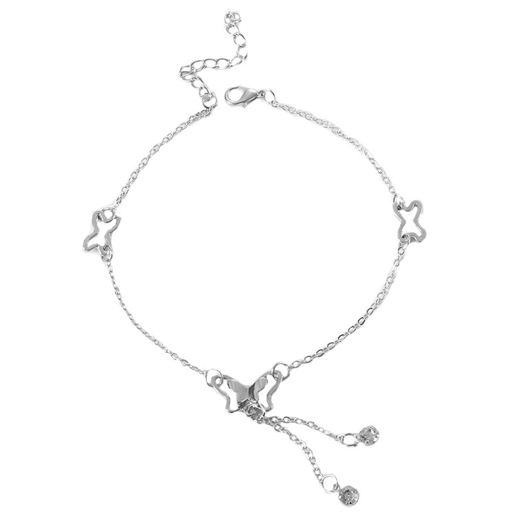 Fashion Ankle Bracelet For Women Rose Gold Butterfly Foot Chain Adjustable Jewelry