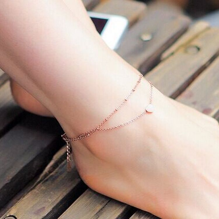 Gold Alloy Star Anklet for women