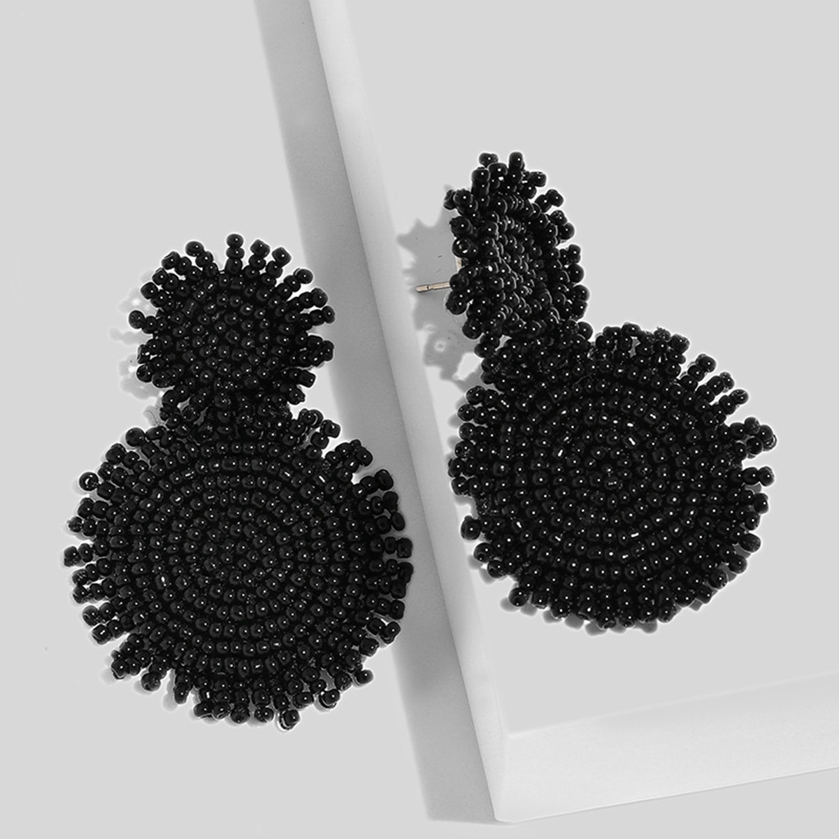 Round Seed Beads Woven Earrings