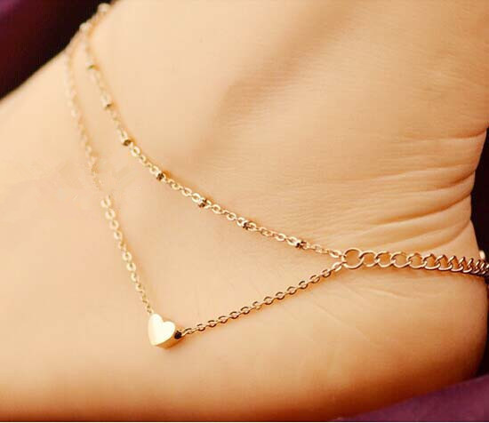 Gold Alloy Star Anklet for women