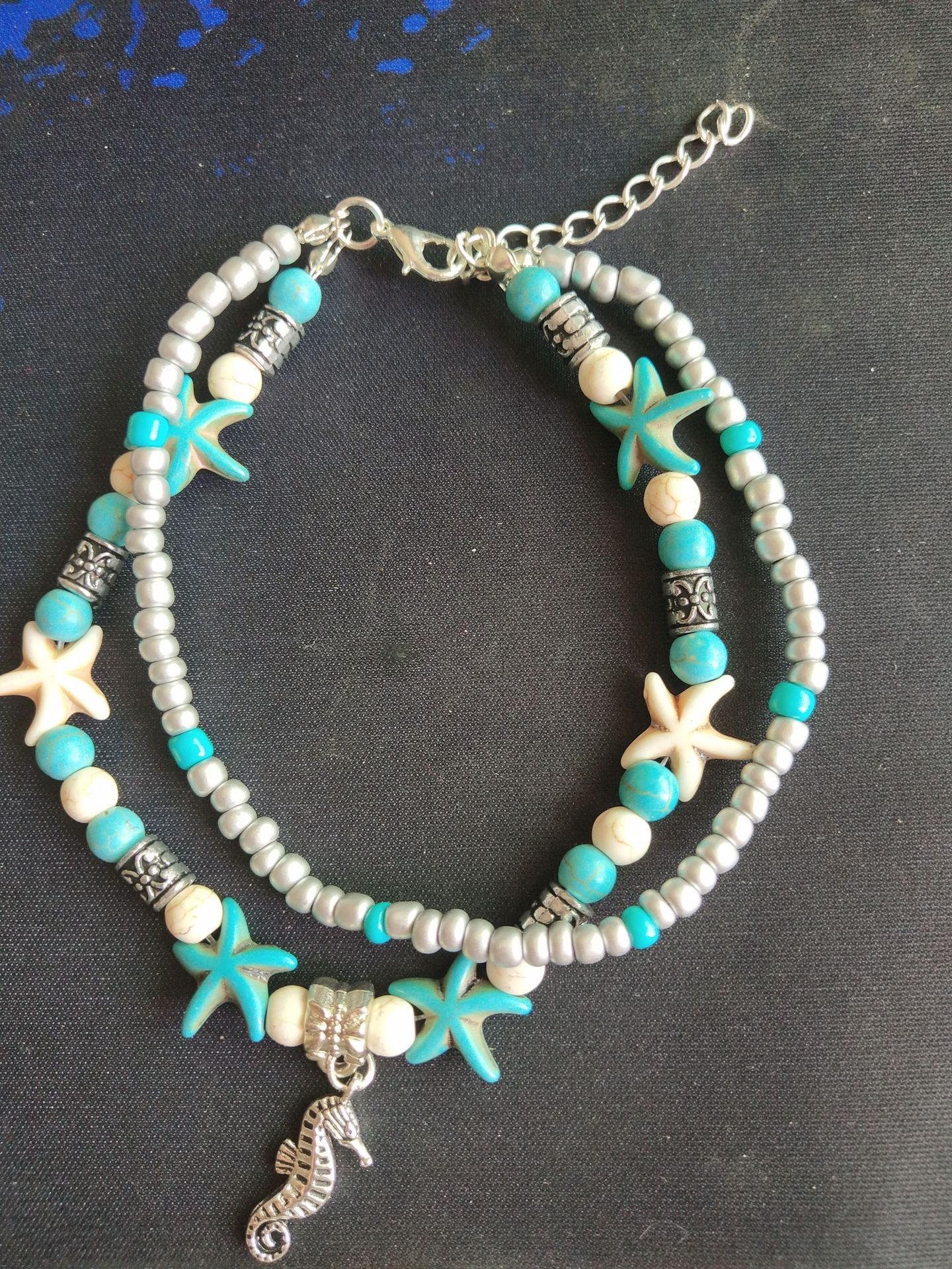 Vintage Shell Beads Starfish Anklets For Women Multi Layer Bangle Leg Bracelet Handmade Bohemian Jewelry