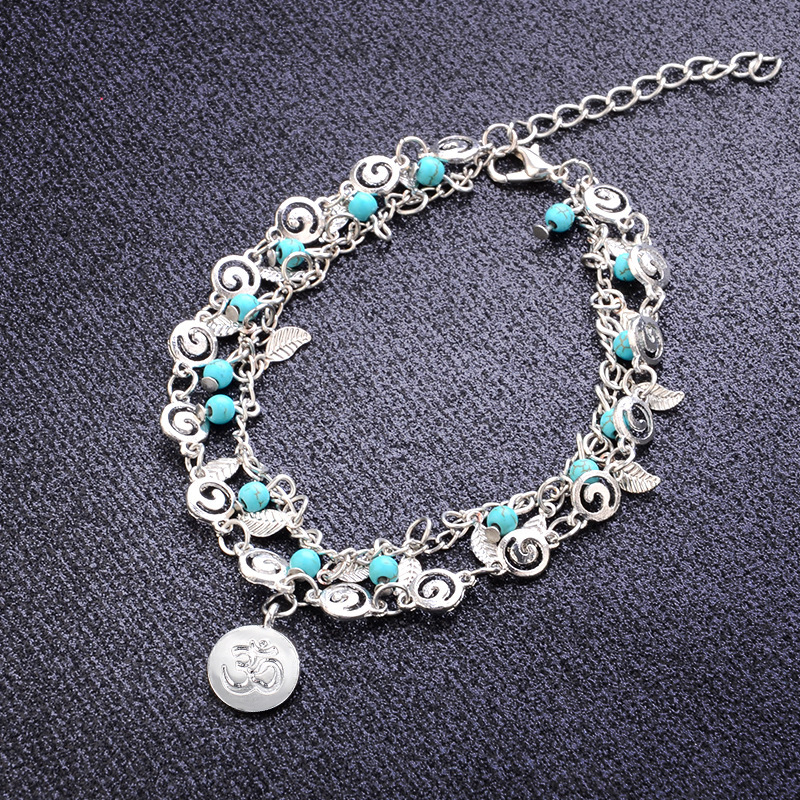 Boho Lotus Alloy Pendant Beach Anklet Foot Charm Jewelry Gifts Women