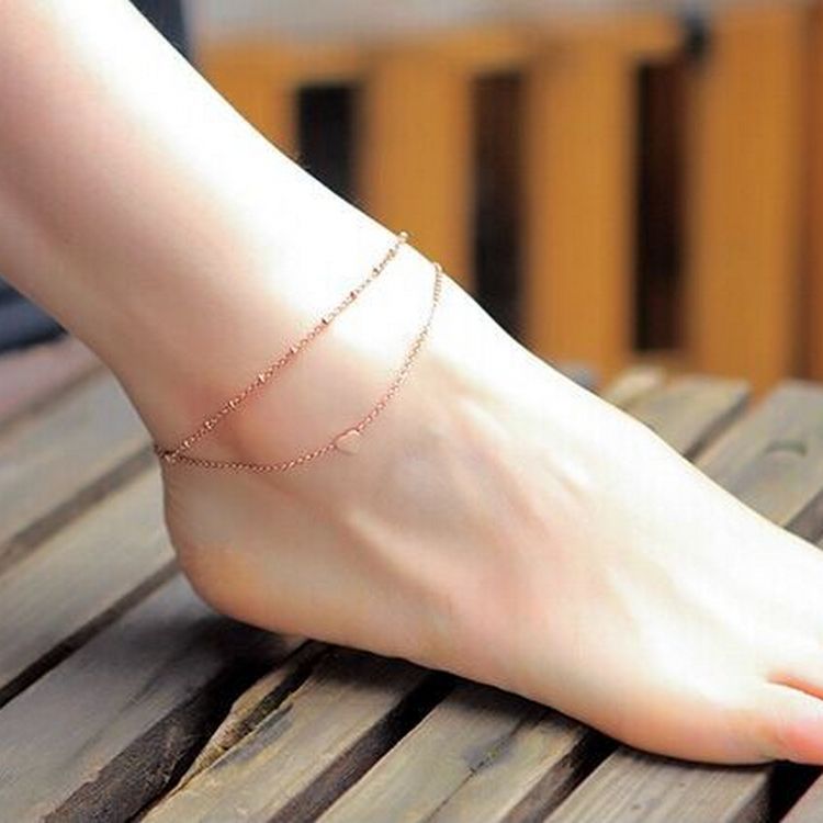 Gold Alloy Star Anklet for women