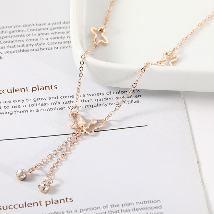 Fashion Ankle Bracelet For Women Rose Gold Butterfly Foot Chain Adjustable Jewelry