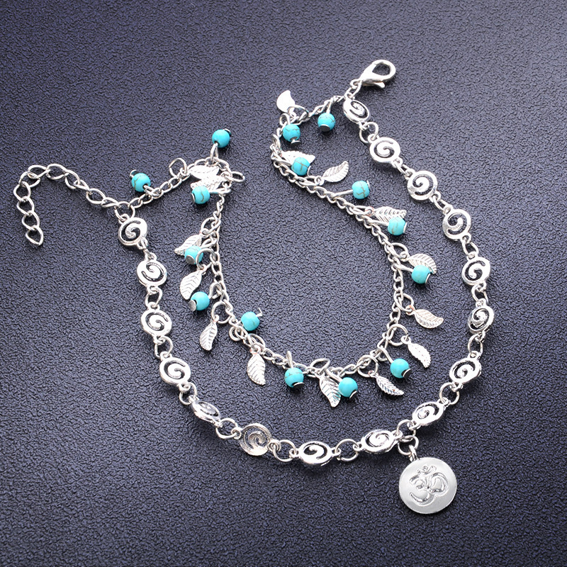 Boho Lotus Alloy Pendant Beach Anklet Foot Charm Jewelry Gifts Women