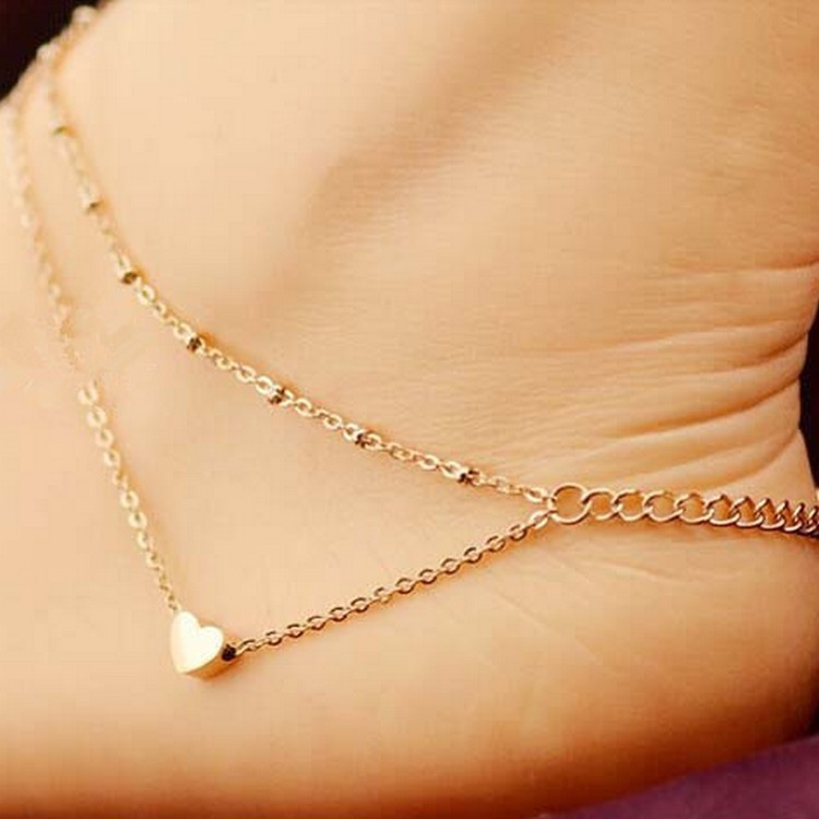 Gold Alloy Star Anklet for women