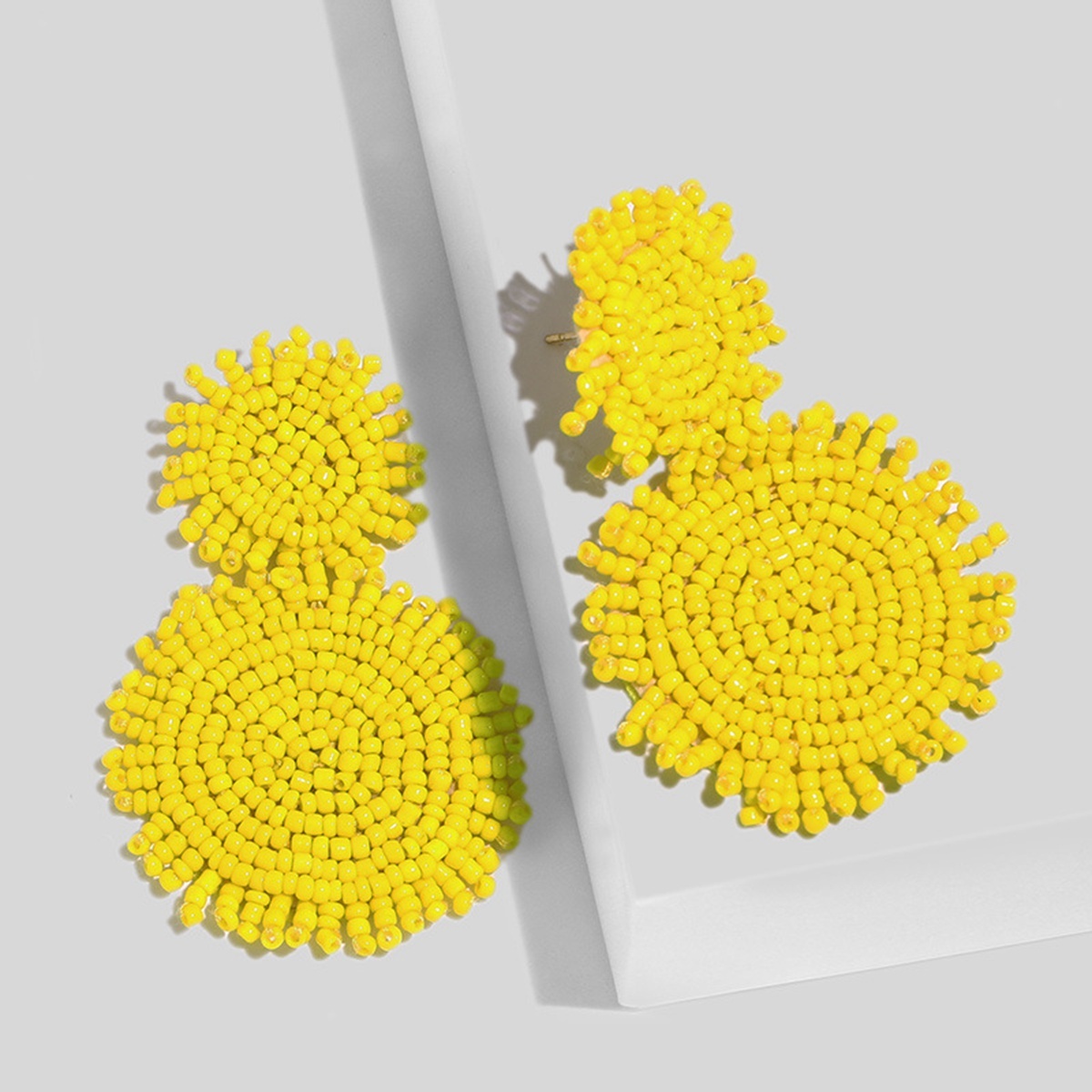 Round Seed Beads Woven Earrings