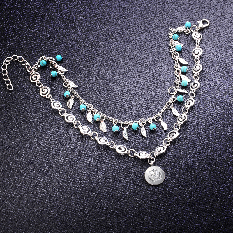 Boho Lotus Alloy Pendant Beach Anklet Foot Charm Jewelry Gifts Women