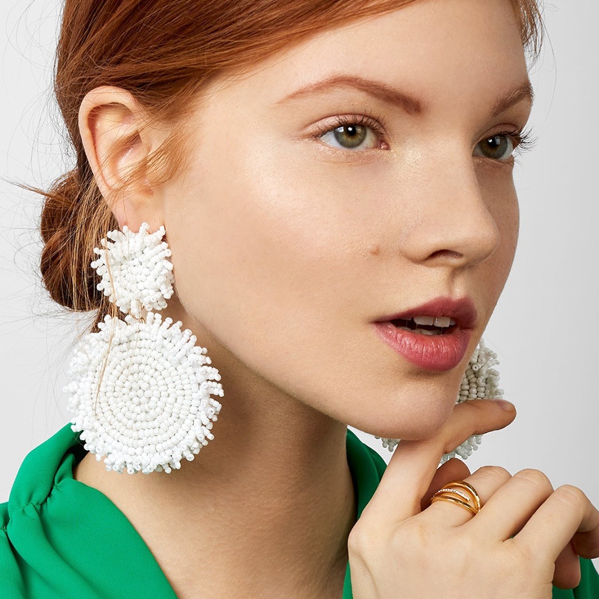 Round Seed Beads Woven Earrings