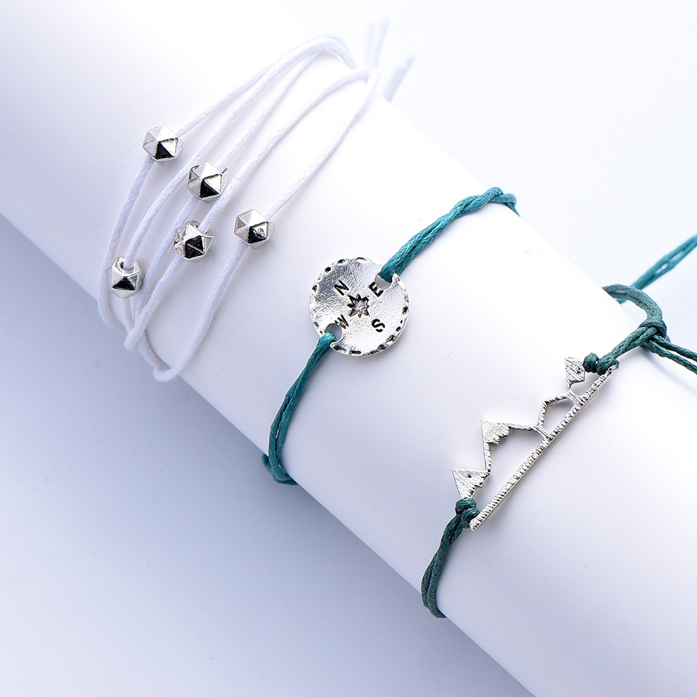 3PCS/Sets Wave Bracelet Braided Rope Bracelet Set Adjustable Friendship Bohemian Handmade Bracelet Waterproof for Women Men Kids