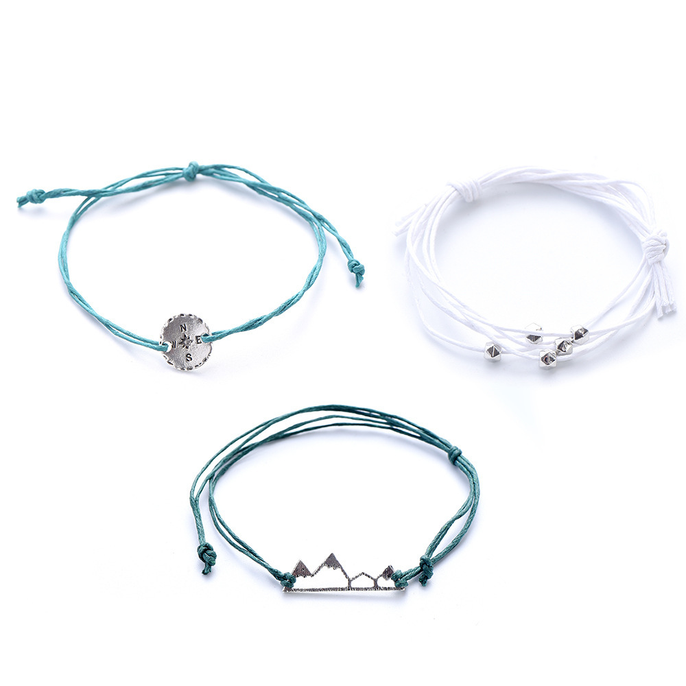 3PCS/Sets Wave Bracelet Braided Rope Bracelet Set Adjustable Friendship Bohemian Handmade Bracelet Waterproof for Women Men Kids