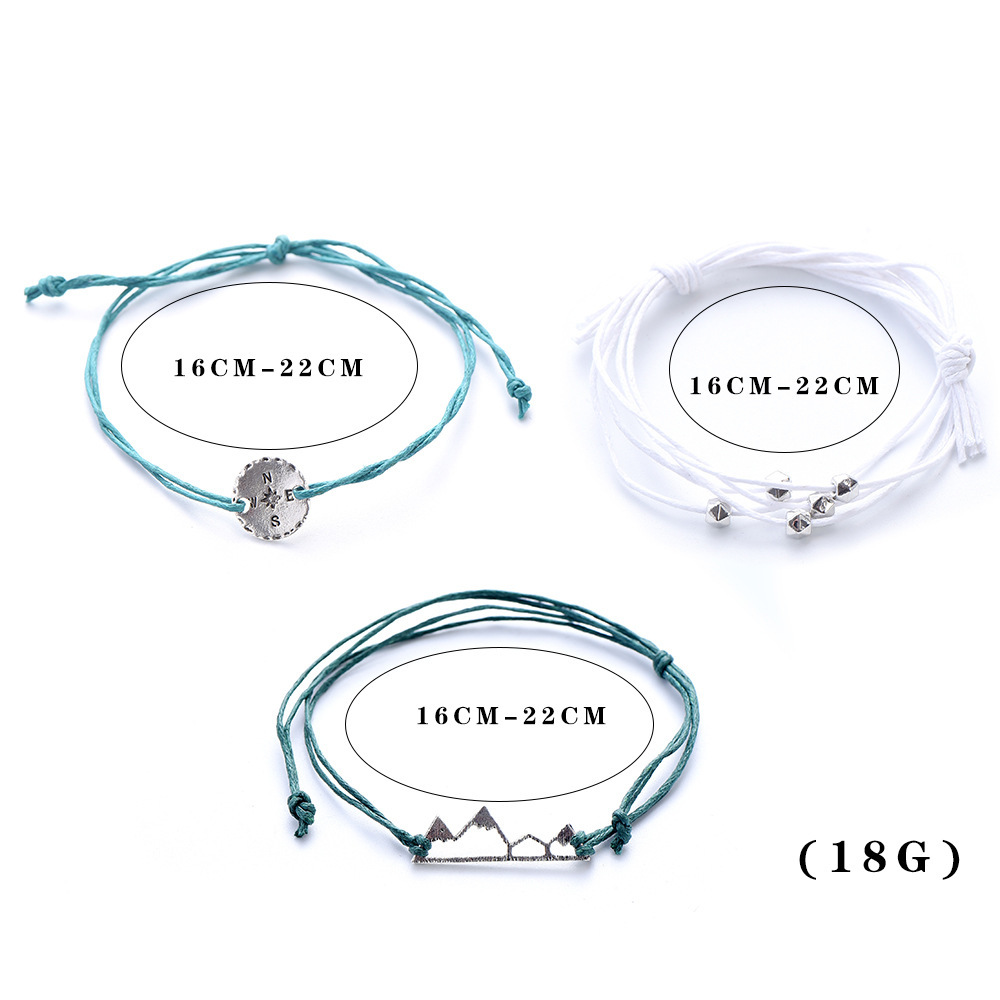 3PCS/Sets Wave Bracelet Braided Rope Bracelet Set Adjustable Friendship Bohemian Handmade Bracelet Waterproof for Women Men Kids
