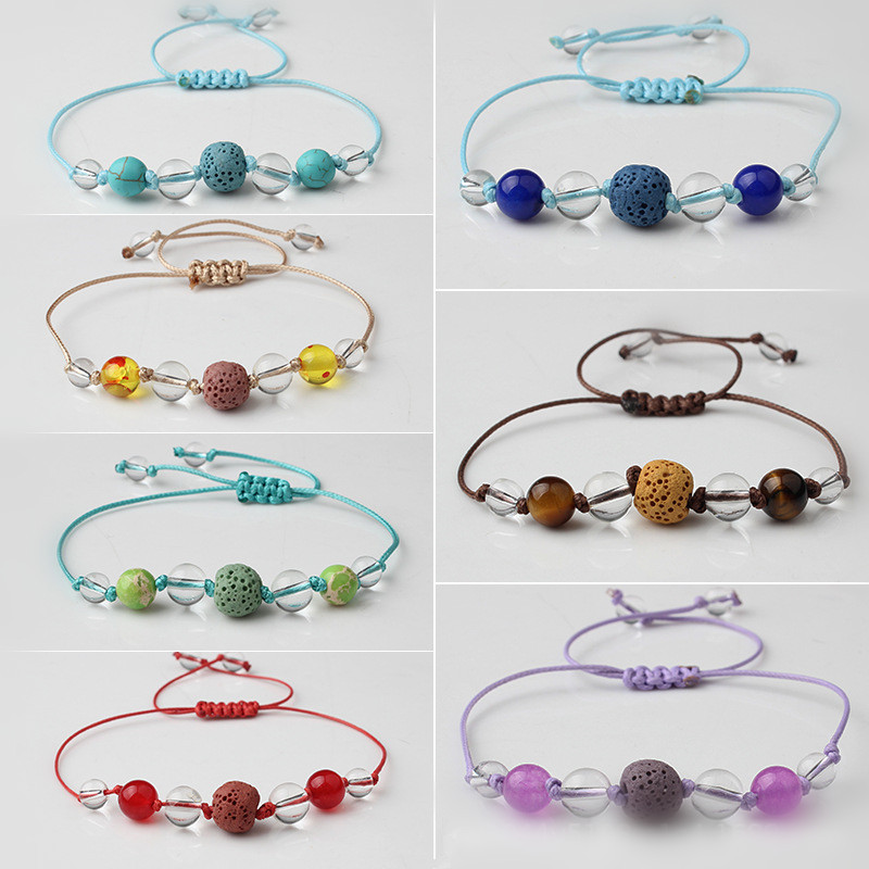 Wave Crystal Bracelet Braided Rope Bracelet Set Adjustable Friendship Bohemian Handmade Bracelet