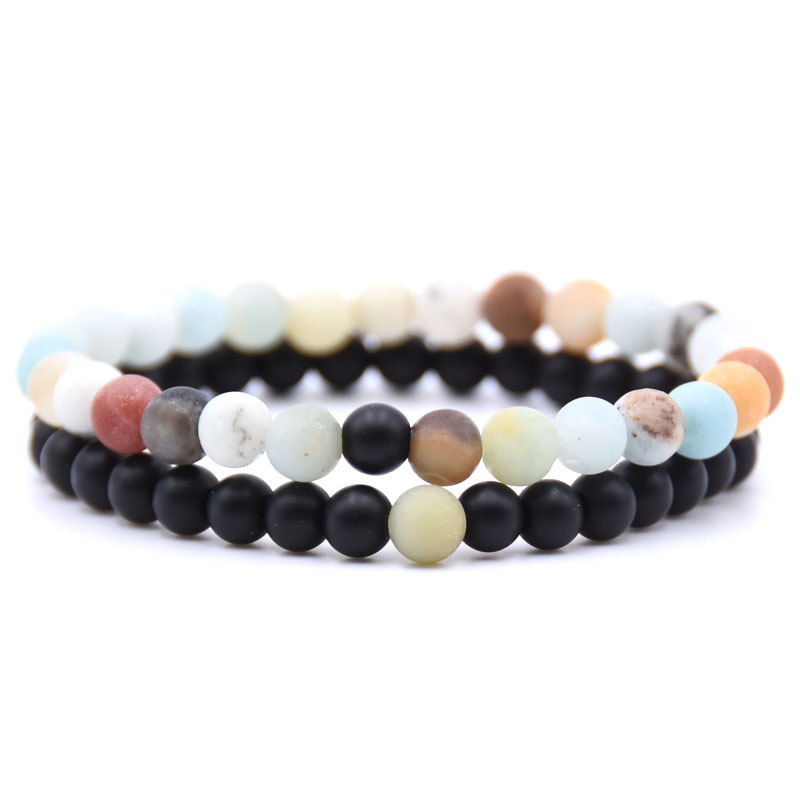 6MM Natural Gemstone Couple Bracelet for women Men