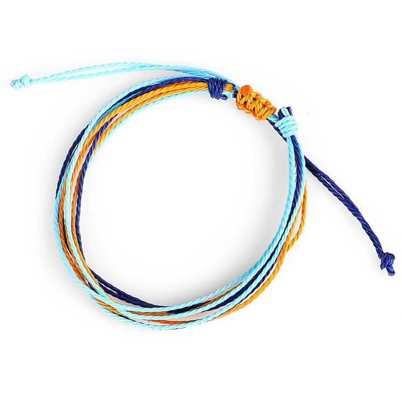 Handmade Wave Bracelet Braided Rope Bracelet Adjustable Friendship Bohemian