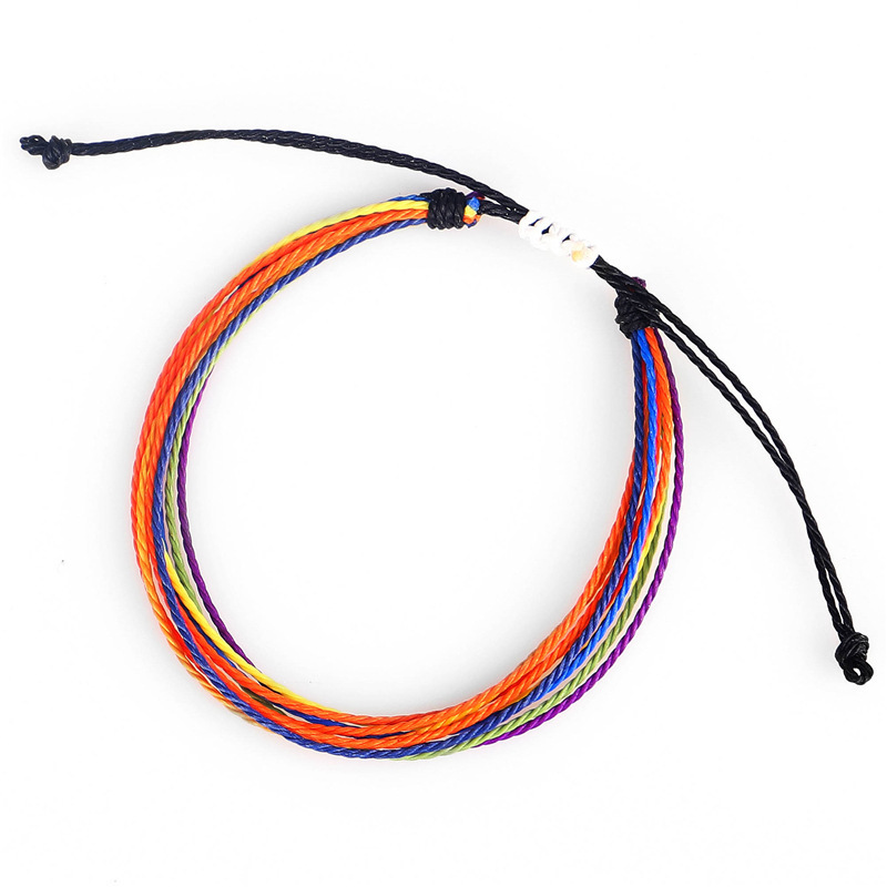 Handmade Wave Bracelet Braided Rope Bracelet Adjustable Friendship Bohemian