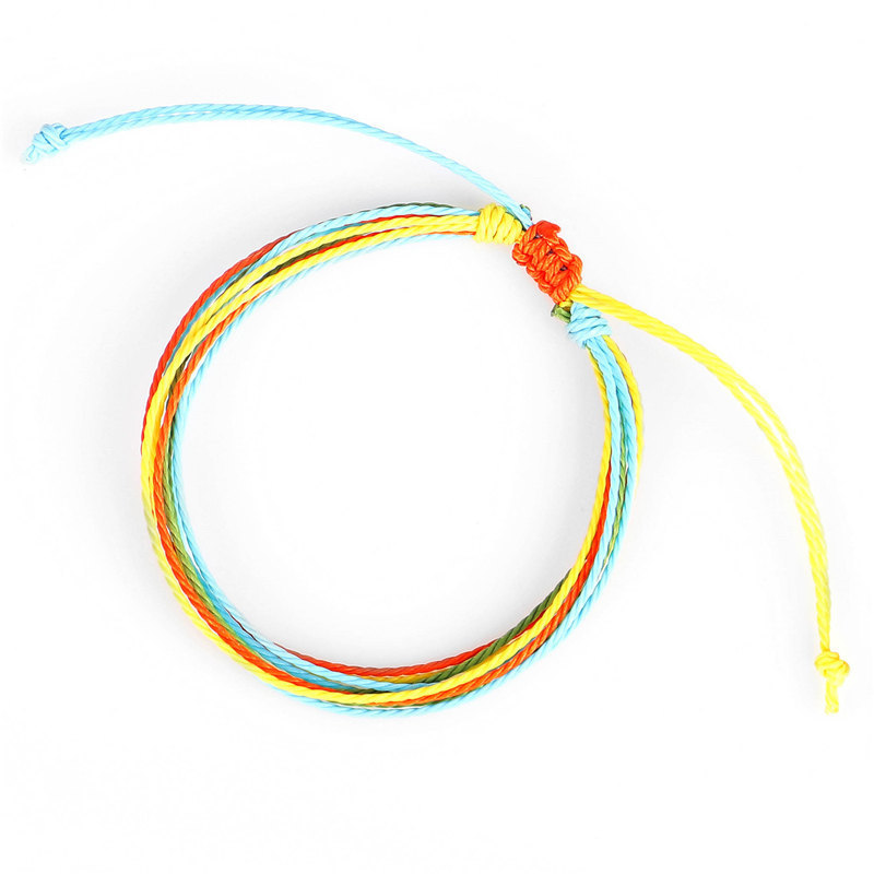 Handmade Wave Bracelet Braided Rope Bracelet Adjustable Friendship Bohemian