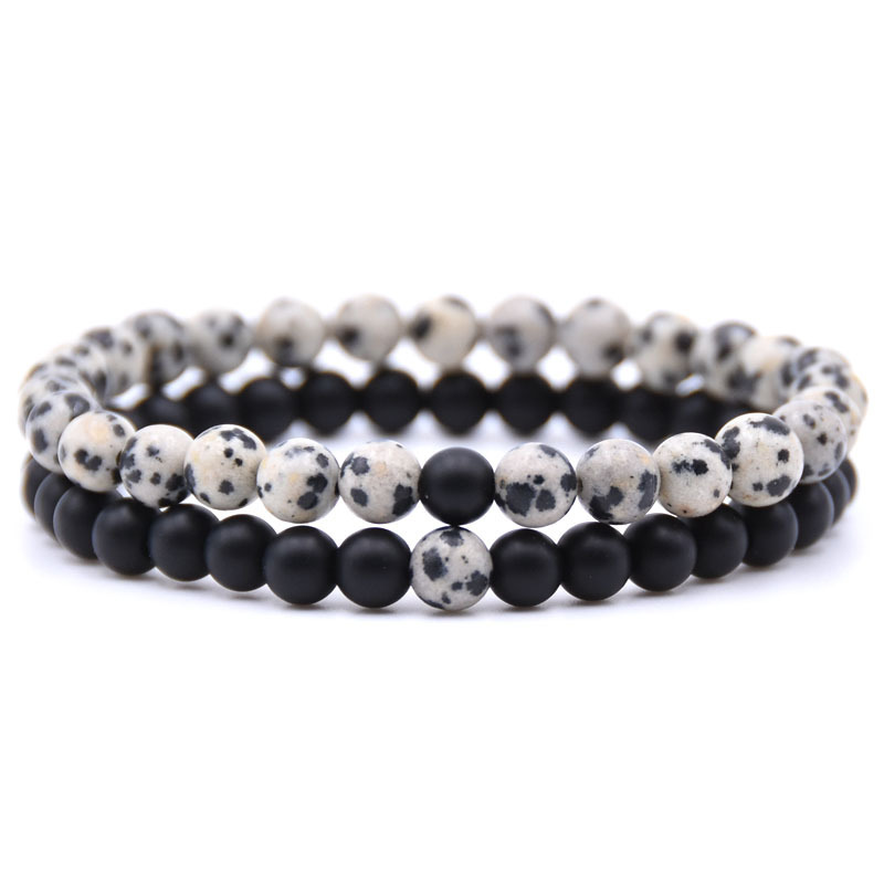 6MM Natural Gemstone Couple Bracelet for women Men