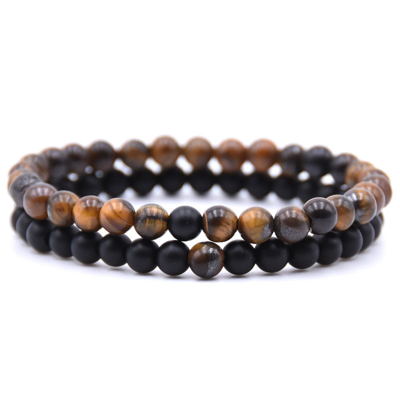 6MM Natural Gemstone Couple Bracelet for women Men