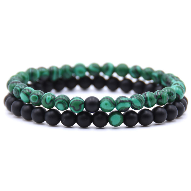 6MM Natural Gemstone Couple Bracelet for women Men