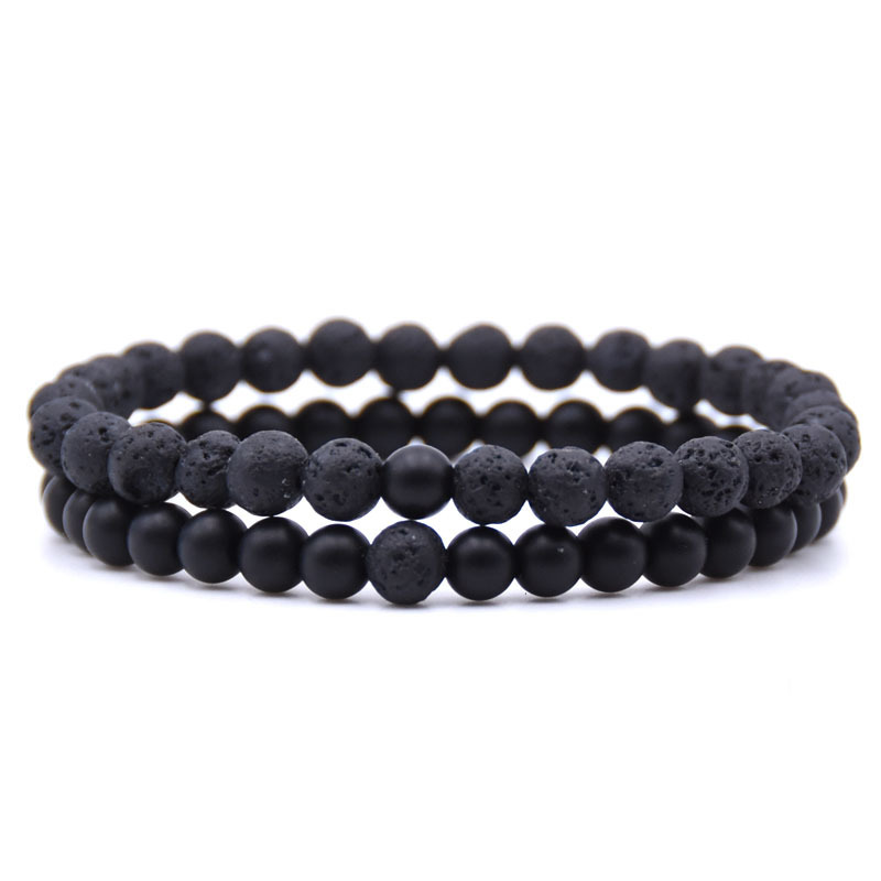 6MM Natural Gemstone Couple Bracelet for women Men