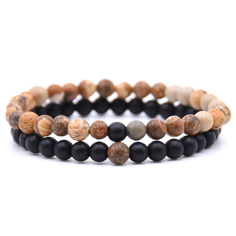 6MM Natural Gemstone Couple Bracelet for women Men