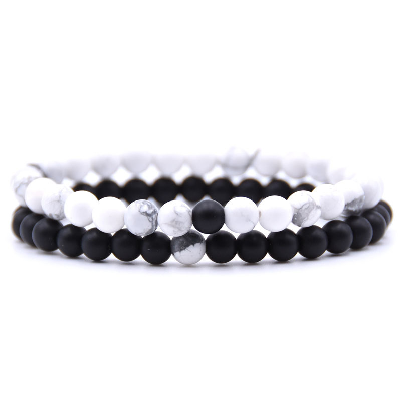 6MM Natural Gemstone Couple Bracelet for women Men