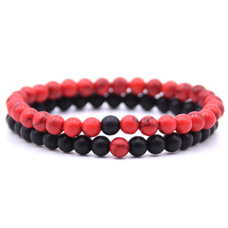 6MM Natural Gemstone Couple Bracelet for women Men