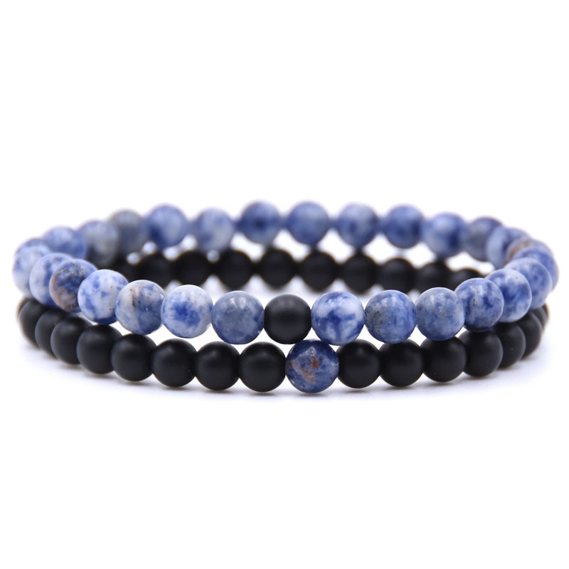 6MM Natural Gemstone Couple Bracelet for women Men