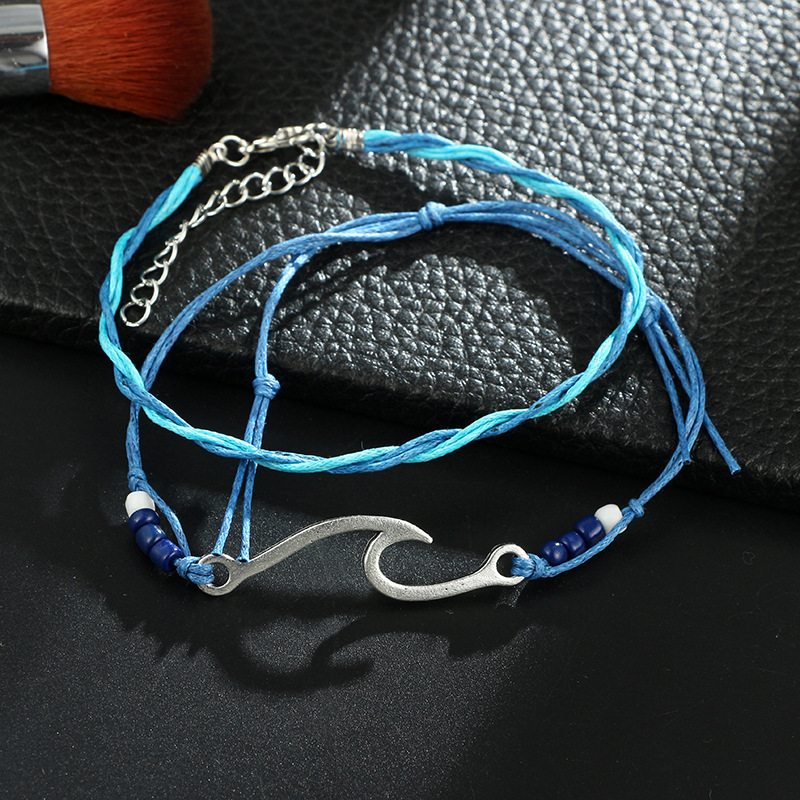 Handmade Wave Bracelet Braided Rope Bracelet Adjustable Friendship Bohemian