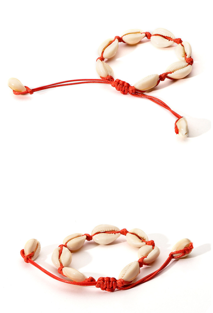 Handwoven Cobalt Shell Anklet Bracelets Natural Cowrie Beads Hawaiian Beach Foot Jewelry for Women Girl