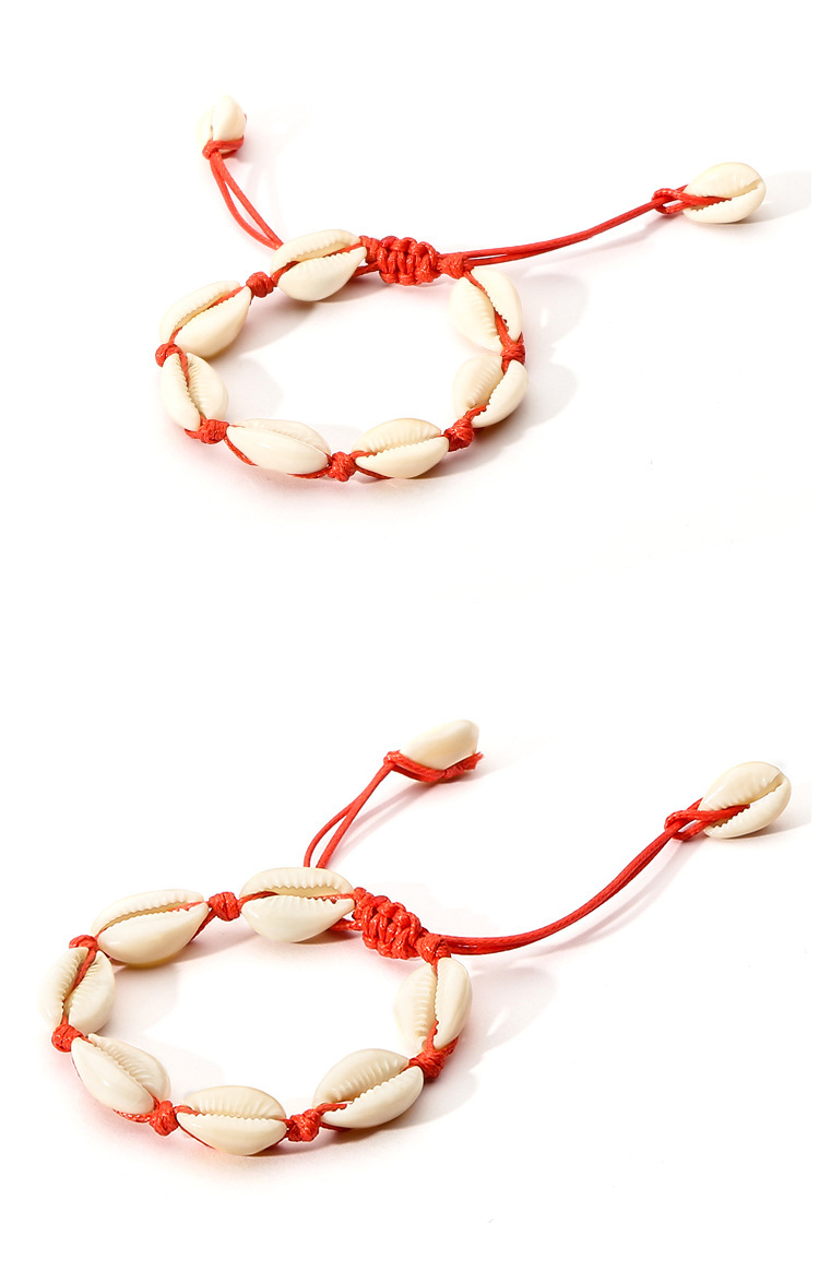 Handwoven Cobalt Shell Anklet Bracelets Natural Cowrie Beads Hawaiian Beach Foot Jewelry for Women Girl