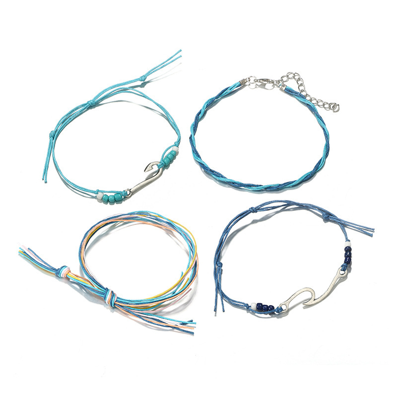 Handmade Wave Bracelet Braided Rope Bracelet Adjustable Friendship Bohemian