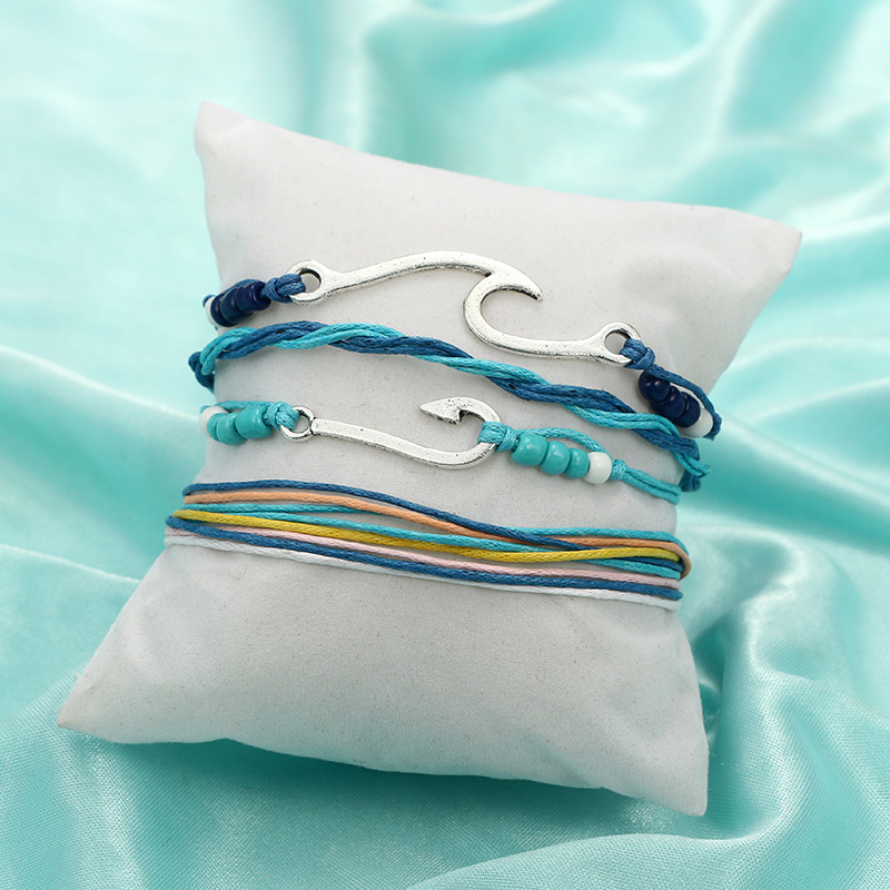 Handmade Wave Bracelet Braided Rope Bracelet Adjustable Friendship Bohemian