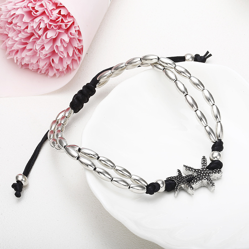 Boho Starfish Anklets Vintage Ankle Bracelets Silver Beach Pendant Anklet for Women and Girls