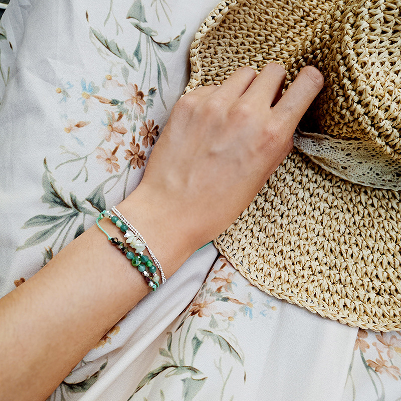 Braided Rope Bracelet Set Handmade Waterproof Wrap Wave Bracelet Boho String Bracelet for Woman Kids