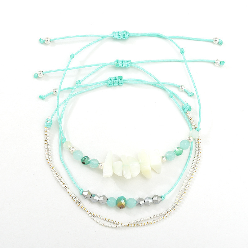 Braided Rope Bracelet Set Handmade Waterproof Wrap Wave Bracelet Boho String Bracelet for Woman Kids