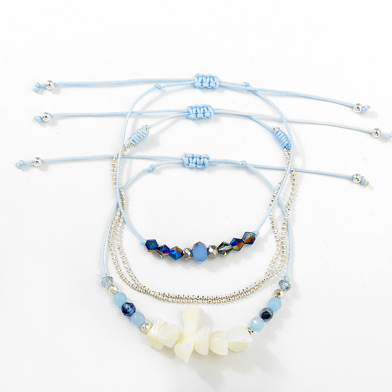 Braided Rope Bracelet Set Handmade Waterproof Wrap Wave Bracelet Boho String Bracelet for Woman Kids