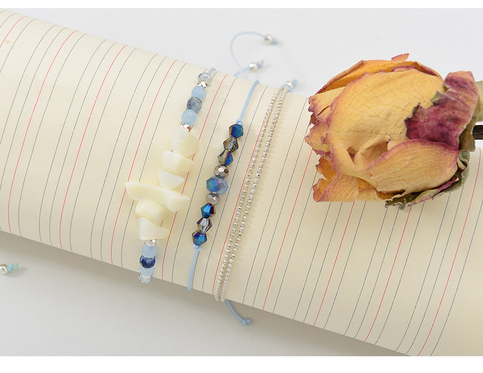 Braided Rope Bracelet Set Handmade Waterproof Wrap Wave Bracelet Boho String Bracelet for Woman Kids