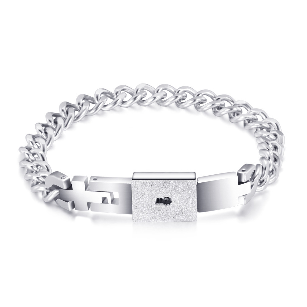 Couples Necklace with Rectangle Titanium Stainless Steel Pendant,His & Hers Matching Set Lovers Gift(Love Devotion)