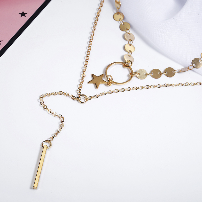 Women Necklace Chains,Nmch Fashion Tassel Multilayer Necklace Elegant Silver Gold Chain Jewelry SN0726G