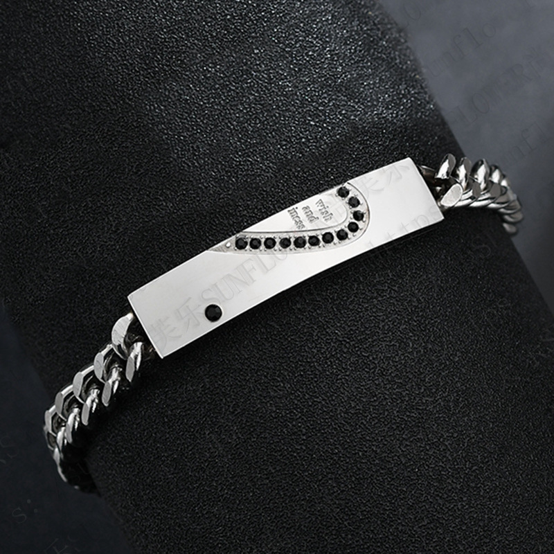 Love Couple Bracelets Stainless Steel women Men Heart Bangle