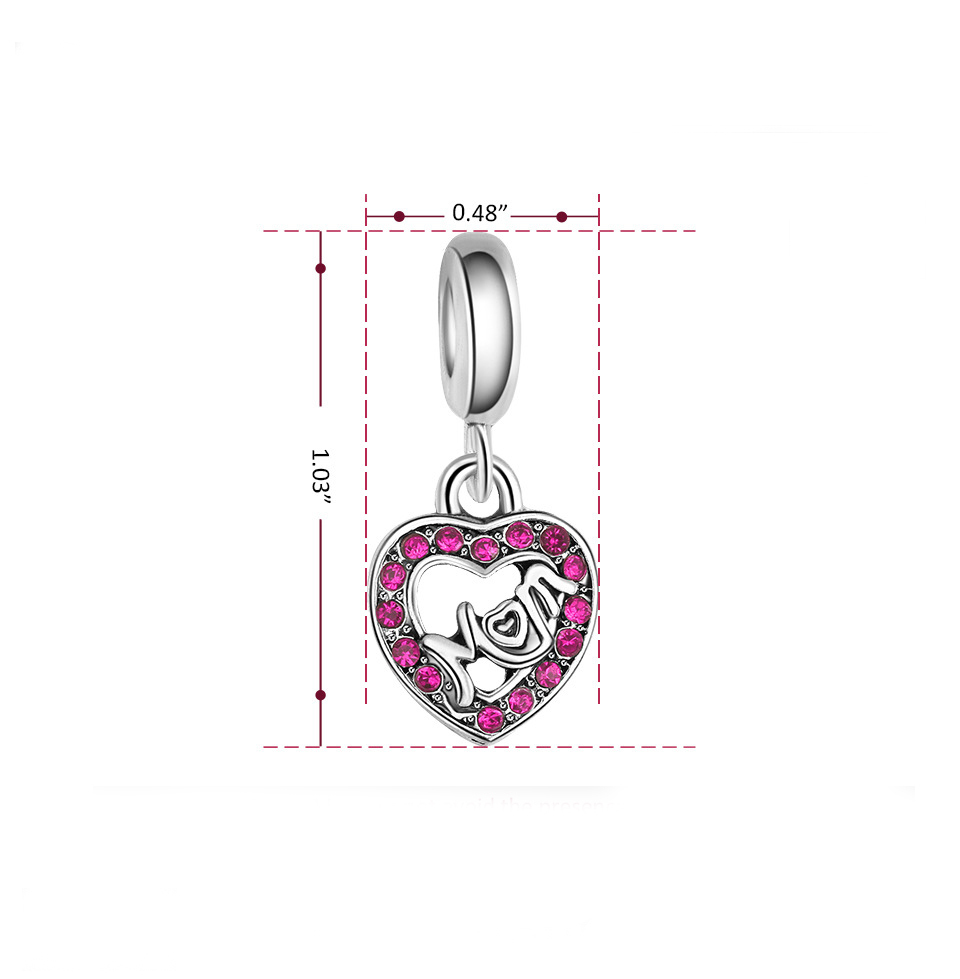 Lovely Green Beads Fit Original  Bracelet Necklace Big Hole DIY Charms Women Enamel Heart Shape Pendant Girl Gift-in Beads
