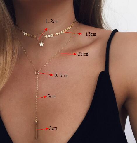 Women Necklace Chains,Nmch Fashion Tassel Multilayer Necklace Elegant Silver Gold Chain Jewelry Gift