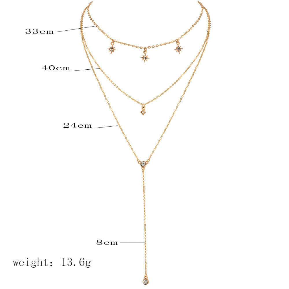 Women Necklace Chains,Nmch Fashion Tassel Multilayer Necklace Elegant Silver Gold Chain Jewelry SN0732G